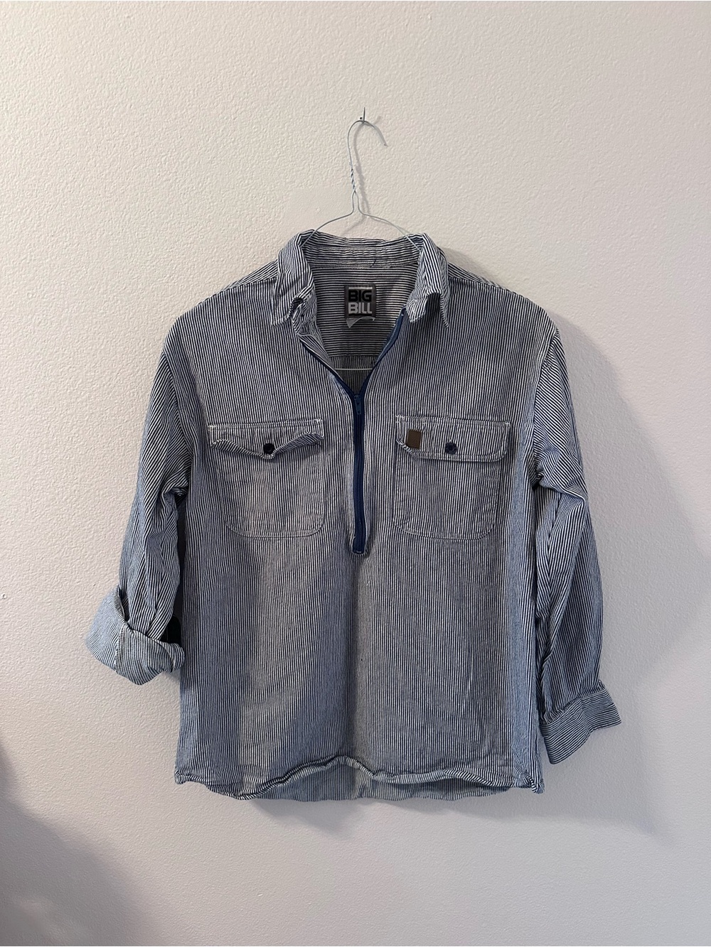 Big Bill Blue Pinstripe Work Shirt Pullover